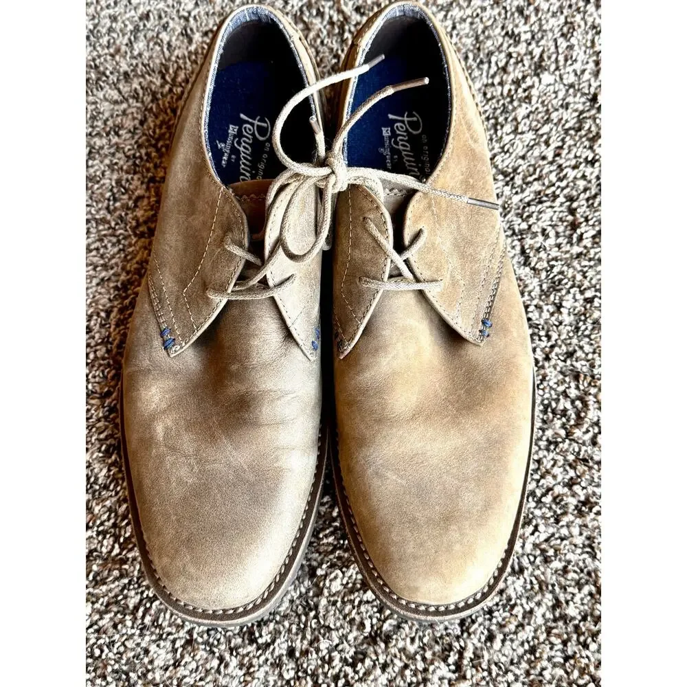 Penguin by Munsingwear Men’s Tan Suede Oxford Casual Dress Shoes Size 9.5